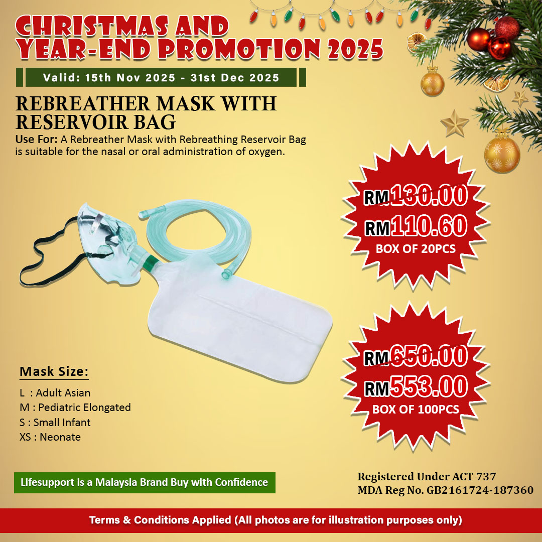 Rebreather Mask with Reservoir Bag